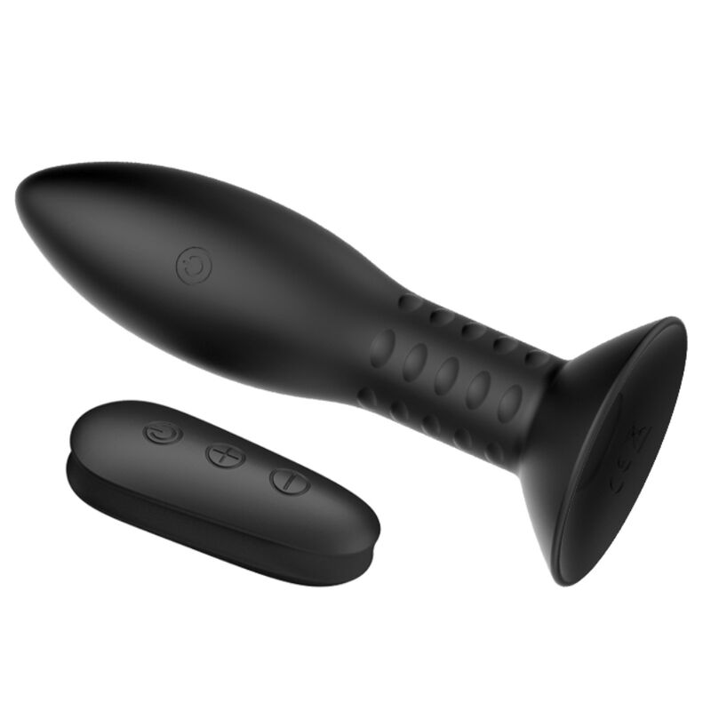 Plug mit Fernbedienung, schwarze rotierende Kugeln