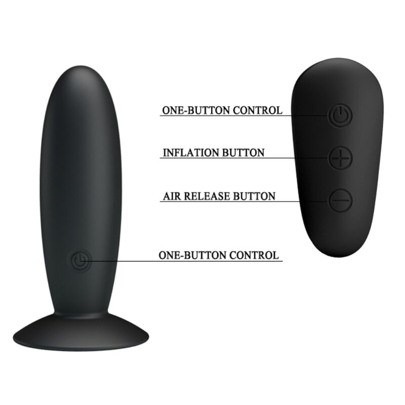 Analplug mit Fernbedienung schwarz Vibration