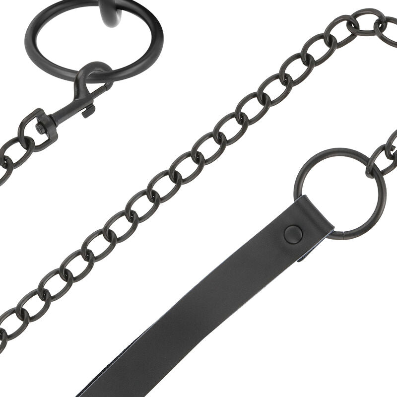 Schwarze Halskette mit Kette