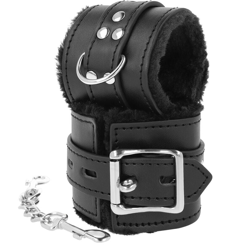 Schwarz gefütterte BDSM-Handschellen