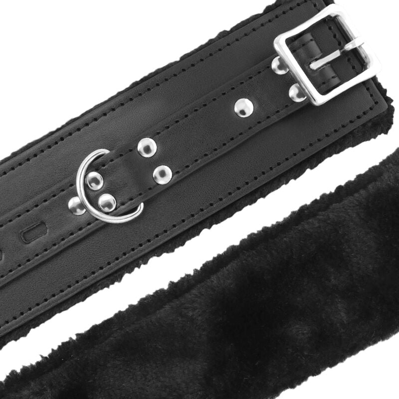 Schwarz gefütterte BDSM-Handschellen