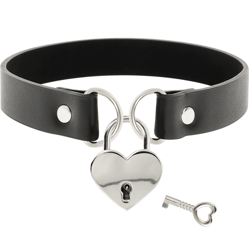 Halskette aus veganem Leder mit Herz-Accessoire mit Schlüssel?