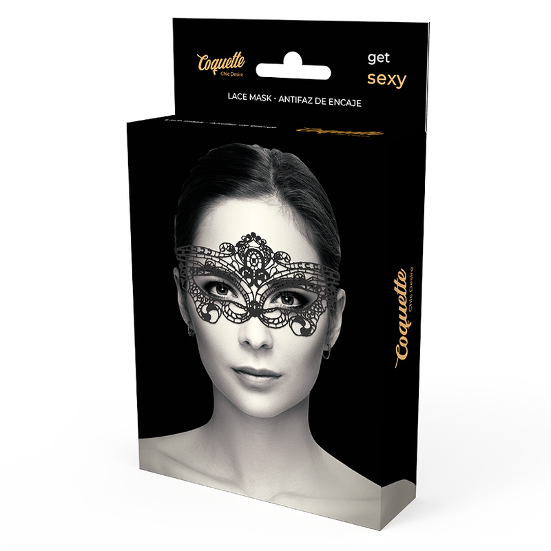 Feine schwarze Spitzenmaske