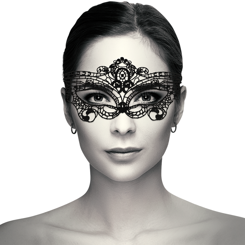 Feine schwarze Spitzenmaske