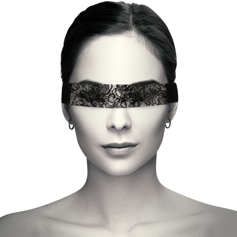 Schwarze Spitzenmaske mit Band