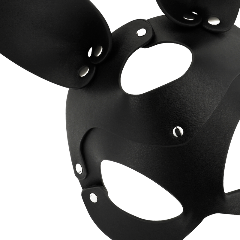 Vegane Ledermaske mit Hasenohren