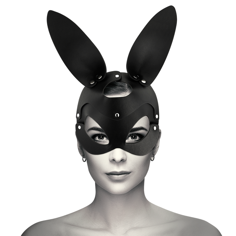 Vegane Ledermaske mit Hasenohren