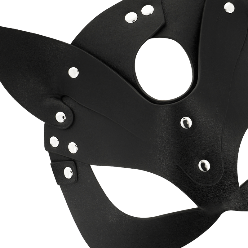 Vegane Ledermaske mit Katzenohren