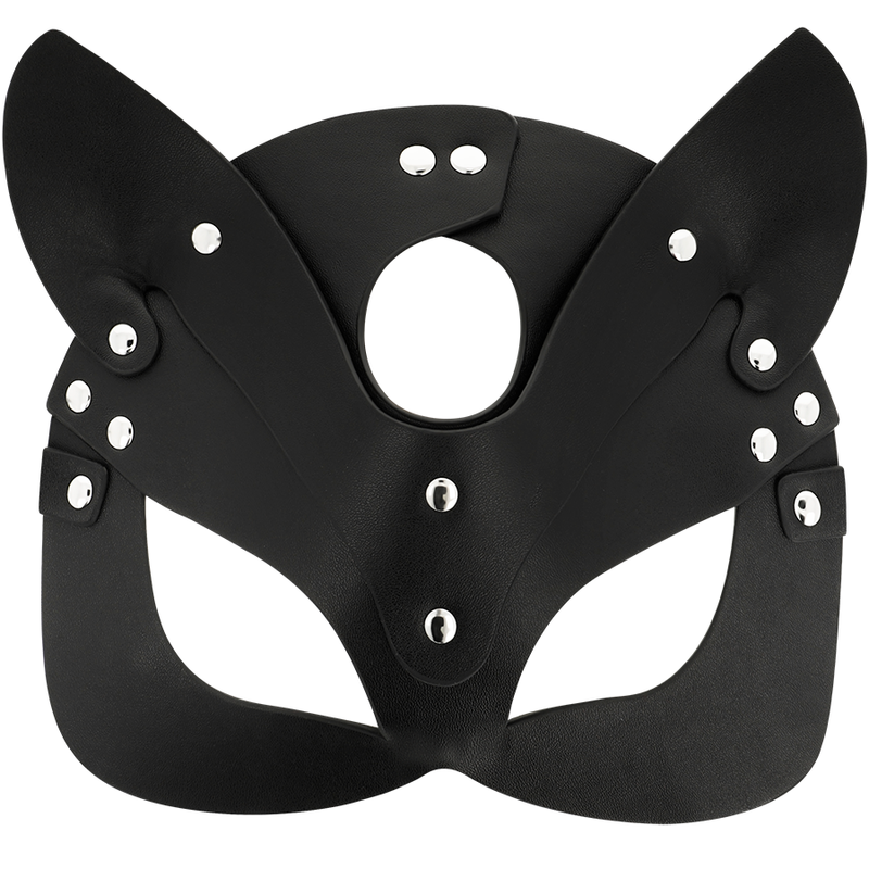 Vegane Ledermaske mit Katzenohren