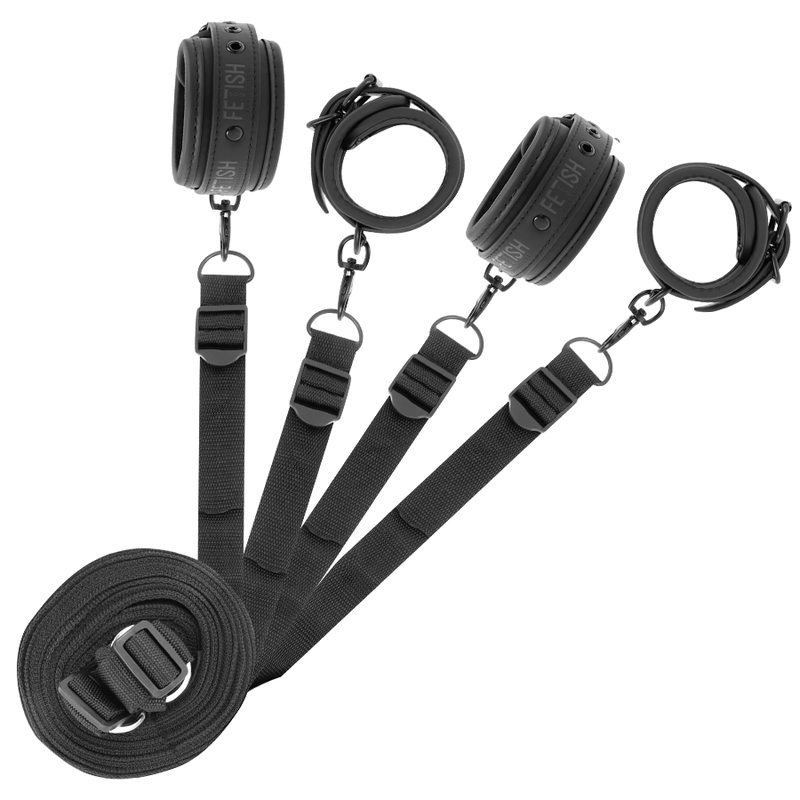 Set aus Handschellen und Fesseln mit Neoprenfutter