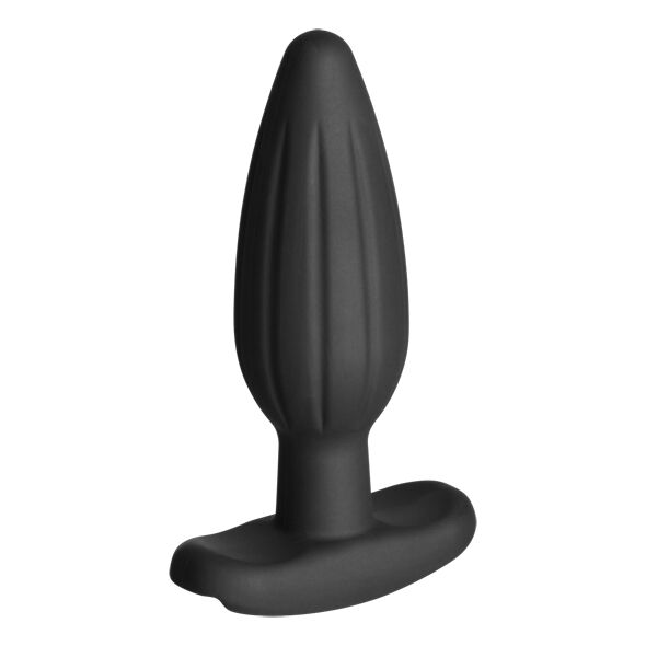 Schwarzer Silikon-Rocker-Buttplug, mittelgroß