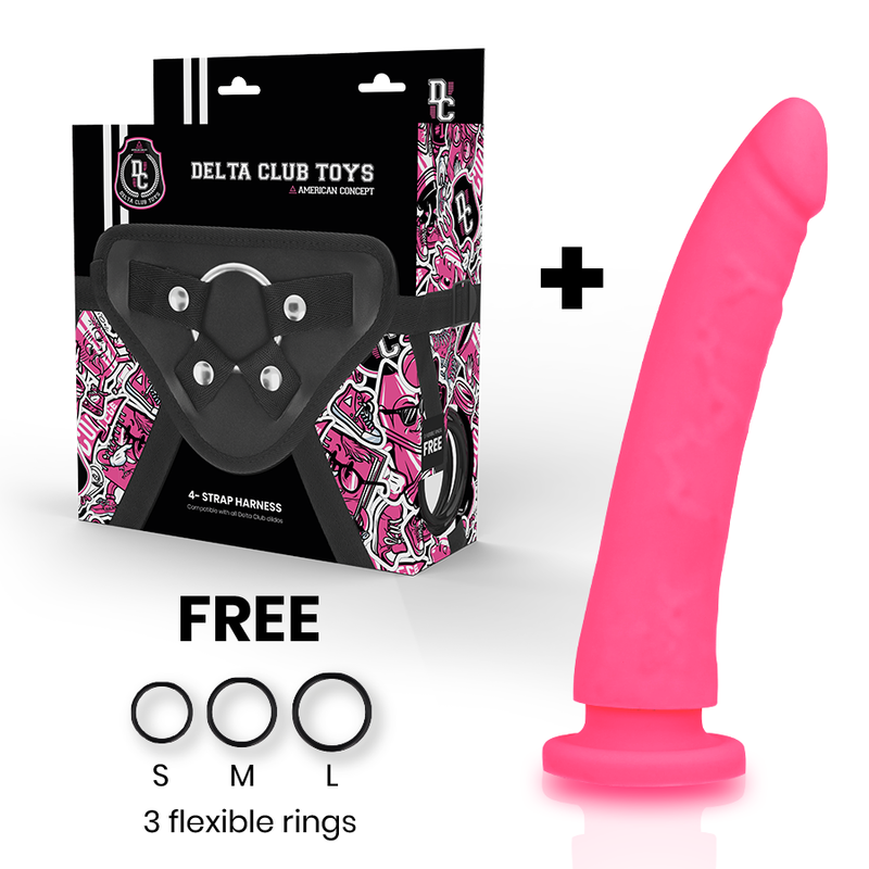 Toys Harness + rosa Silikondildo 20 cm -o- 4 cm