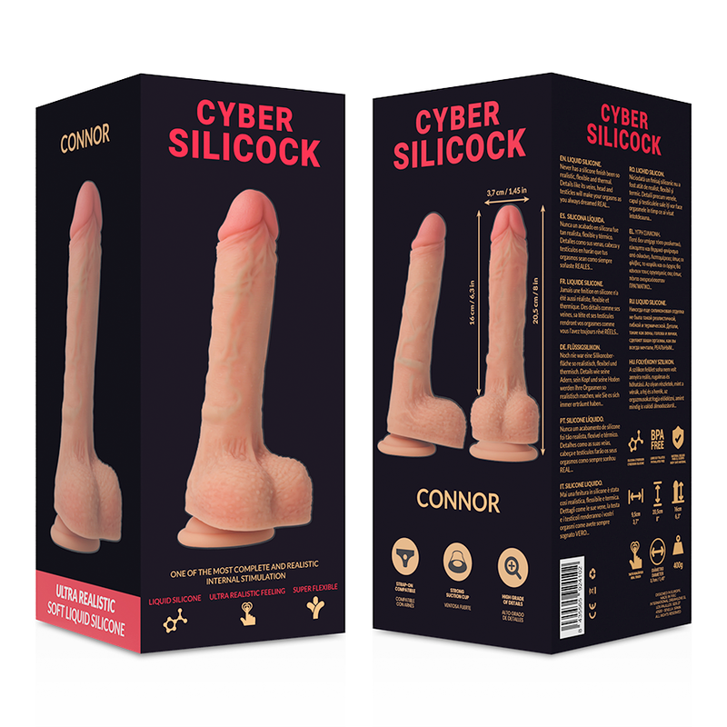 Connor Ultra Realistisches weiches Flüssigsilikon 20,5 cm -o- 3,7 cm