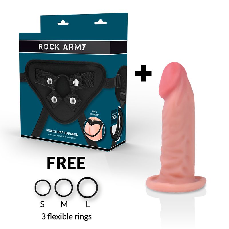 Harness + realistischer Tigerdildo mit doppelter Dichte 14 cm -o- 4,46 cm