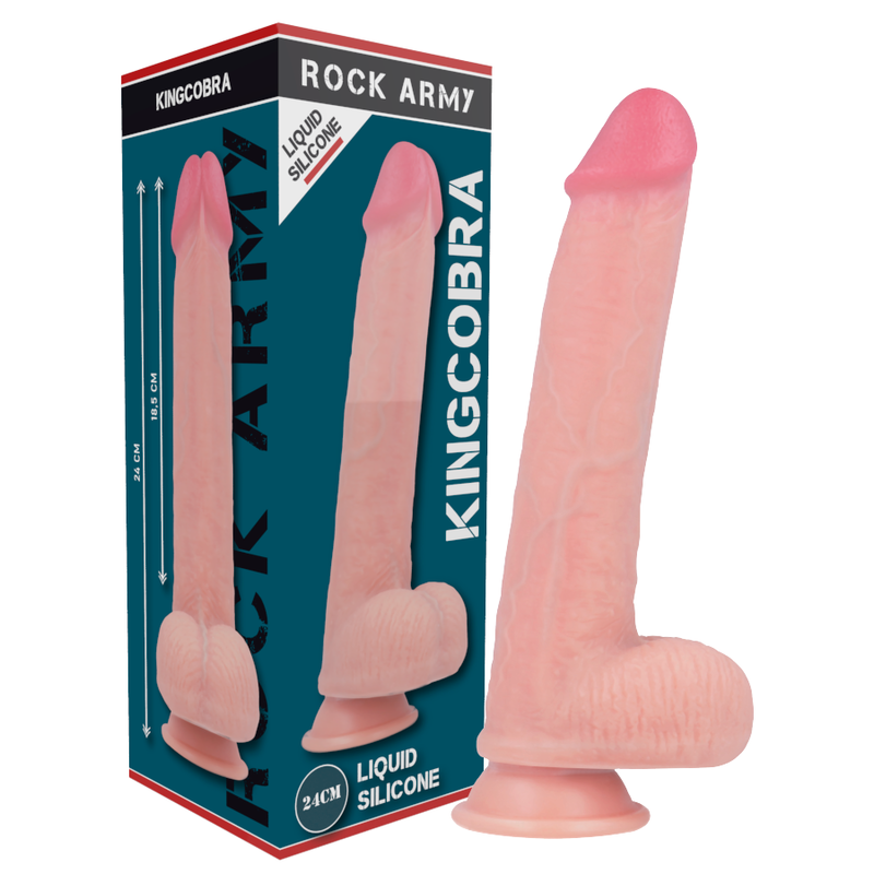 Arn s + kingcobra Premium Flüssigsilikon Dildo 24 cm -o- 4,77 cm