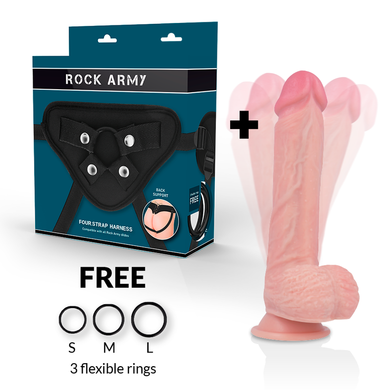 Harness + Hawk Rotator und Vibrator 22 cm -o- 4,6 cm