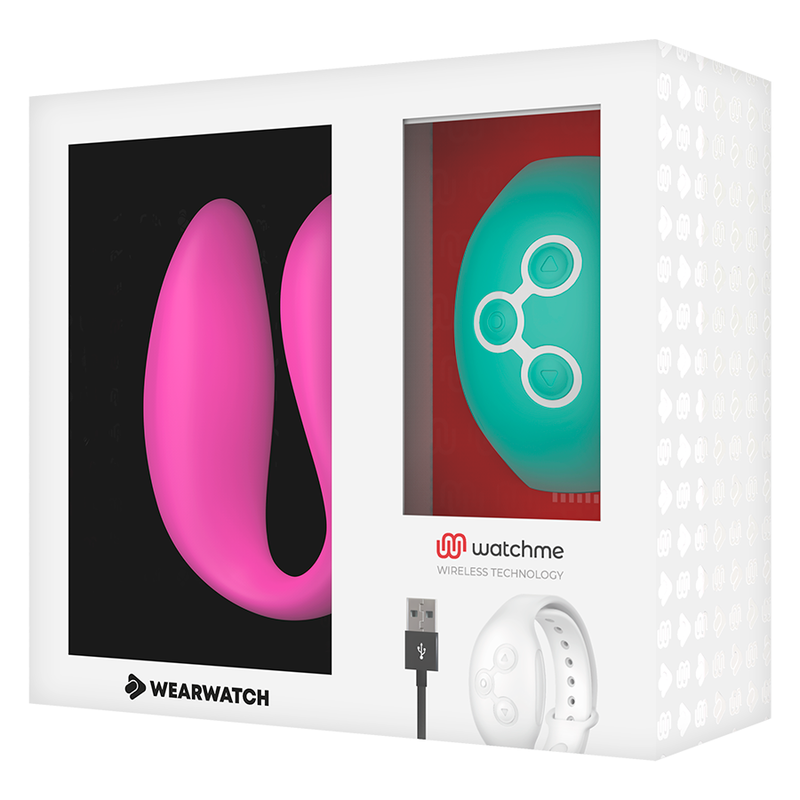 Watchme Dual-Technologie-Vibrator in Fuchsie/Meerwasser