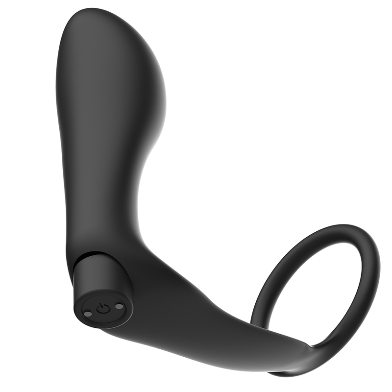 Penisring mit ferngesteuertem, wiederaufladbarem schwarzem Analplug